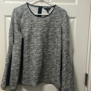 Banana Republic Boucher Pleaded Bell Sleeve Top Size Medium